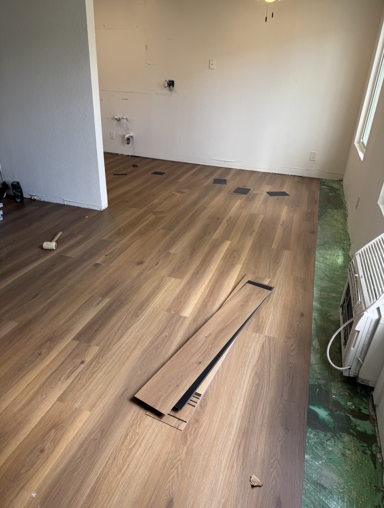 LVP flooring installation in progress